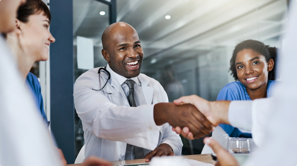 Physicians Shaking Hands - HealthStream
